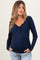 Navy Lace Trim Floral Fitted Top