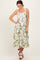 Green Floral Ruffle Strap Tiered Midi Dress