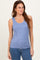 Blue Melange Ribbed Fitted Tank Top