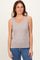 Mocha Melange Ribbed Fitted Tank Top