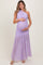 Lavender Ruched Mesh One Shoulder Maternity Maxi Dress