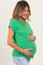 Green Heather Textured Short Sleeve Maternity Top