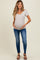 Navy Raw Hem Cropped Slim Straight Leg Maternity Jeans