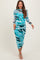 Blue Abstract Print Fitter Maternity Midi Dress
