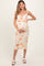 Cream Floral Ruched Low Tie Back Maternity Midi Dress