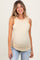 Cream Rib Knit Ruffle Trim Sleeveless Maternity Top