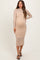 Cream Lace Overlay Long Sleeve Fitted Maternity Midi Dress