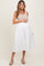 Beige Ribbed Top Contrast Sleeveless Maternity Midi Dress