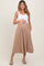 Ivory Ribbed Top Contrast Sleeveless Maternity Midi Dress