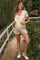 Cream Rolled Cuff Hem Maternity Shortall