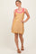Yellow Contrast Striped Knit Mini Dress