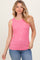 Fuchsia Heather Ribbed Scoop Neck Tank