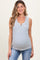 Light Blue Striped Knit Sleeveless V-Neck Maternity Tank Top