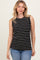 Black/Ivory Stripe Knitted Tank Top