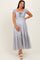 Light Blue Floral Ruched Bow Tie Floral Maternity Maxi Dress