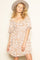 Peach Floral Puff Sleeve Dress
