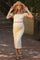 Cream Knit Off Shoulder Crop Top Maxi Skirt Maternity Set