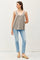 Grey Ribbed V-Neck Flowy Tank