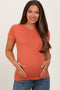 Orange Classic Crewneck Maternity T-Shirt
