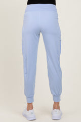 Light Blue Cargo Pocket Maternity Jogger Pants