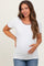 Ivory Solid Ribbed Short Sleeve Basic Maternity Top