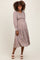 Taupe Floral Smocked Bubble Sleeve Maternity Midi Dress