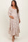 Ivory Floral Smocked Handkerchief Hem Maternity Maxi Dress