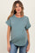 Light Olive Rolled Cuff Short Sleeve Maternity Top