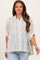 Ivory Striped Drop Shoulder Button Down Maternity Blouse