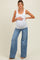 Blue Front Seam Super Wide Leg Maternity Jeans