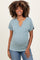 Mint Green Ribbed Notched Neckline Maternity Top
