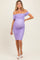 Lavender Mesh Ruched Off Shoulder Maternity Fitted Dress