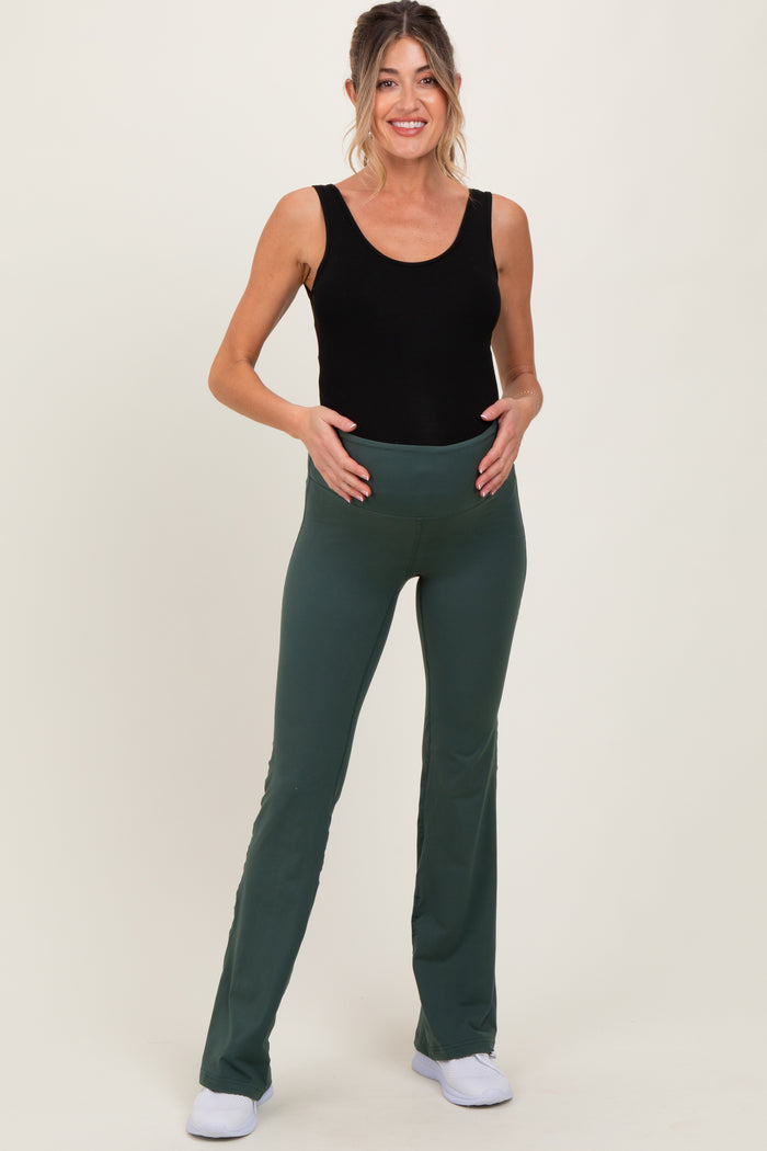Light Teal Maternity Flared Leggings