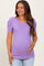 Lavender Ribbed Ruched Short Sleeve Maternity Top