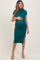 Hunter Green Mock Neck Short Sleeve Maternity Dress