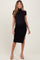Black Mock Neck Short Sleeve Maternity Dress