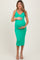 Green Ribbed Cami Maternity Midi Dress