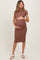 Brown Asymmetrical Ruched T-Shirt Maternity Dress