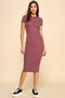Burgundy Asymmetrical Ruched T-Shirt Dress
