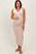 Lavender Chevron Knit Shoulder Tie Maternity Midi Dress