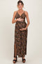 Black Floral Twist Front Cutout Maternity Maxi Dress