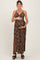 Black Floral Twist Front Cutout Maternity Maxi Dress