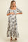 Ivory Rose Print Pleated Bodice Maternity Maxi Dress