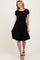 Black Twist Front Short Sleeve Dress
