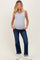 Navy Distressed Hem Cropped Bootcut Maternity Jeans