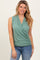 Light Olive Draped Crossover Sleeveless Top