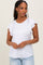 White Basic Short Flutter Sleeve Maternity Tee