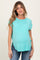 Turquoise Dolman Sleeve Round Neck Maternity Top