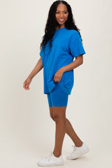 Aqua Biker Shorts Set