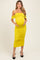 Lime Off Shoulder Draped Ruched Maternity Midi Dress